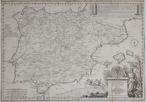 Portada del libro de Mapa de España dividido en todos sus Reynos, Provincias y Principados… Postas y Caxas de Correos.