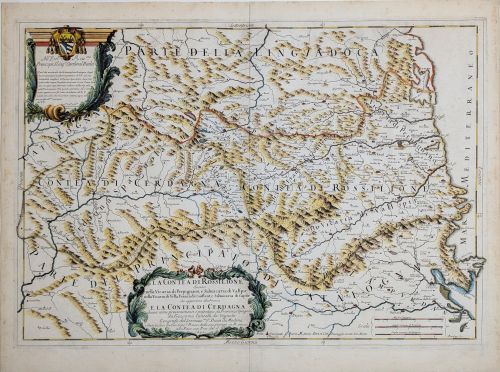 Portada del libro de [Mapa del Condado del Rosellón] La Contea di Rossilione divisa nella Vicaria di Perpignano, e Subvicaria...