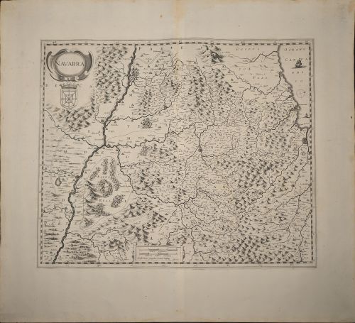 Portada del libro de Navarra [Mapa antiguo de Navarra, 1640; Antique map]
