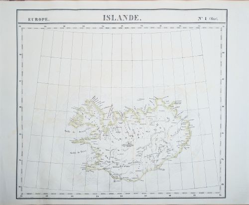 Portada del libro de Islande. [Mapa de Islandia; Map of Iceland]