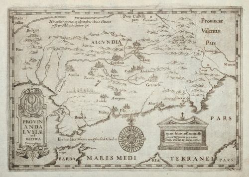 Portada del libro de Provin Andalusiae vel Beatica cum confinijs [Mapa antiguo de Andalucia]