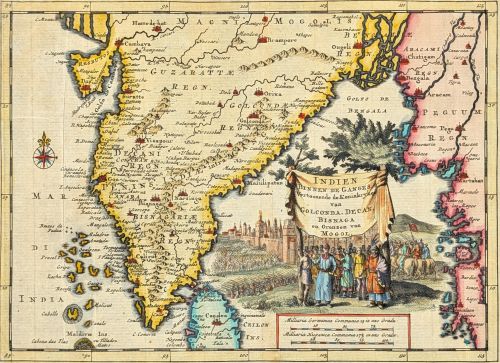 Portada del libro de Indien binnen de Ganges Vertoonende de Koninkryken van Golconda, Decan, Bisnaga en Grenzen van Mogol