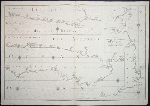 Portada del libro de Carte des Costes Septentrionales d'Espagne depuis Fontarabie jusqu'à Bayonne en Gallice