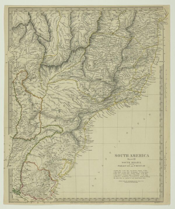 South America sheet III South Brazil with Paraguay and Uruguay