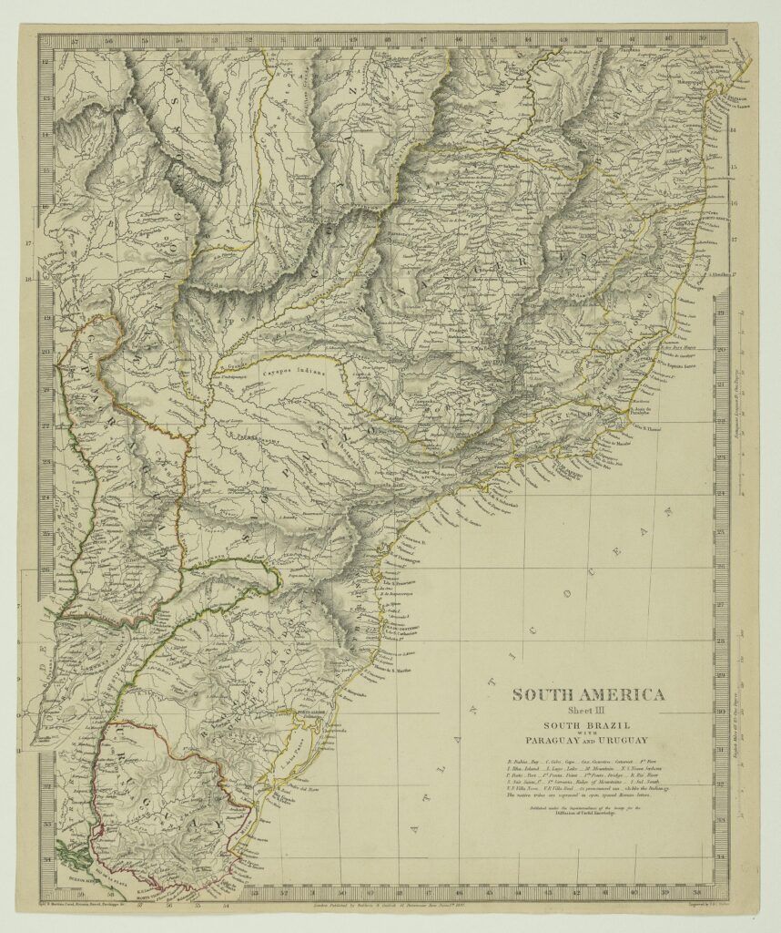 South America sheet III South Brazil with Paraguay and Uruguay