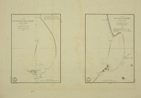 Plan de l&rsquo;Ile et de la rade d&rsquo;Iquique / Plan de la Baie de Coquimbo