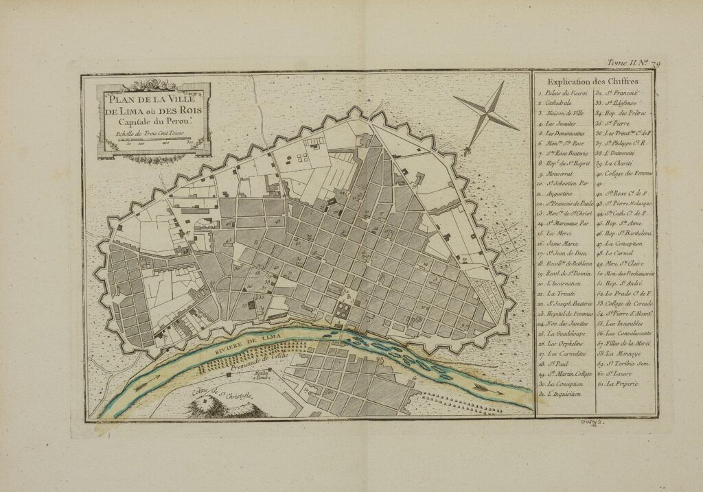 Plan de la Ville de Lima où des Rois Capitale du Perou