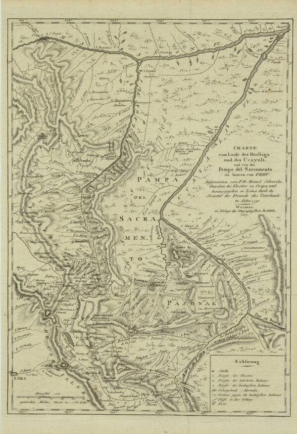 Charte vom Laufe des Huallaga und des Ucayali, un von der Pampa del Sacramento im Innern von Peru