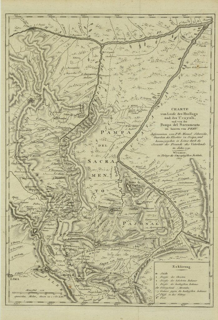 Charte vom Laufe des Huallaga und des Ucayali, un von der Pampa del Sacramento im Innern von Peru