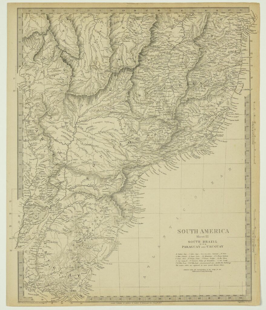 South America sheet III South Brazil with Paraguay and Uruguay