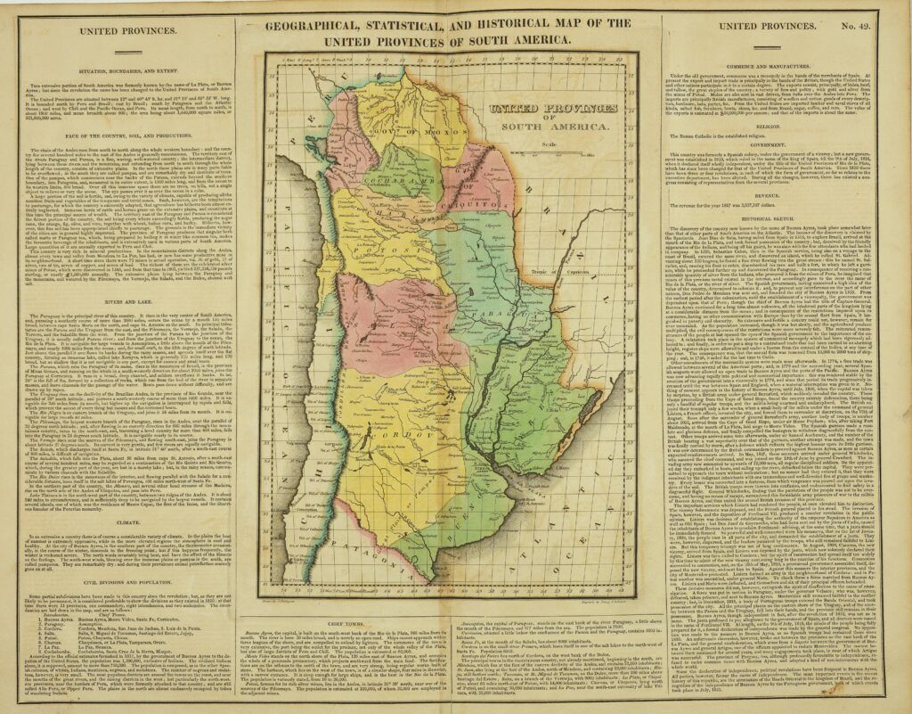 Geographical, Statistical and Historical map of the United Provinces of South America.