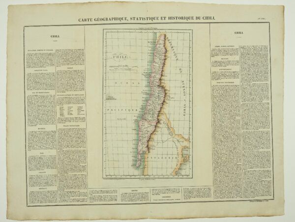 Carte géographique, statistique et historique du Chili