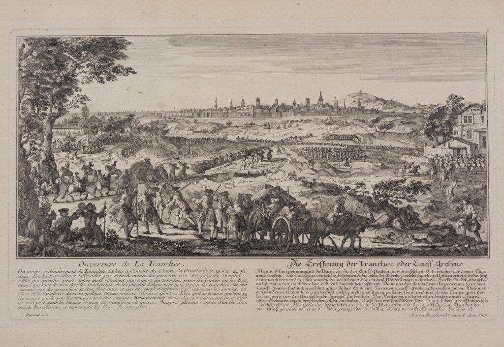[Barcelone] Ouverture de la tranchée / Comment l&rsquo;on soutient et repousse les Sorties / La Place laissée au pillage (6 gravures)