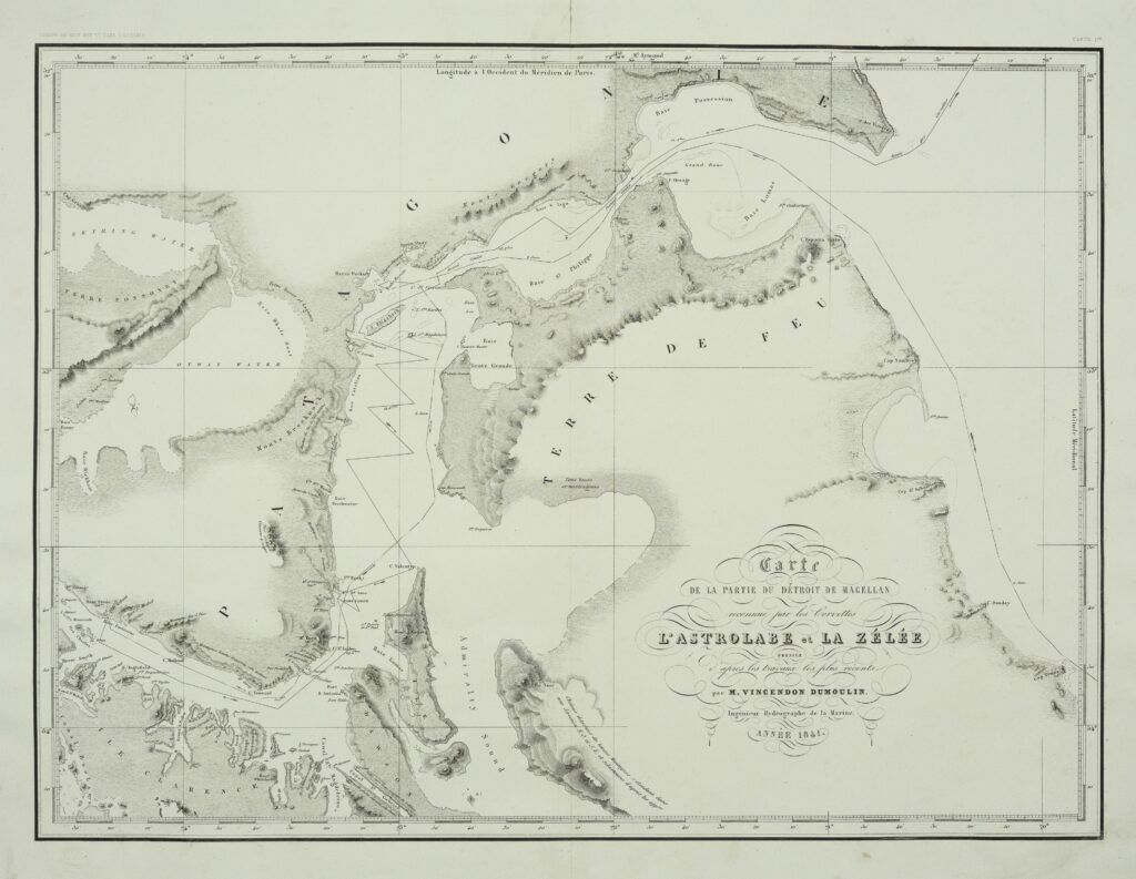 Carte de la partie du détroit de Magellan… l’Astrolabe et la Zélée