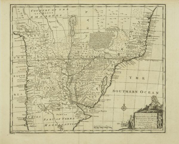 A new and accurate map of Paraguay, Río de La Plata, Tucumania Guaria. Laid down from the latest Improvements, and Regulated by Astronomical Observations.