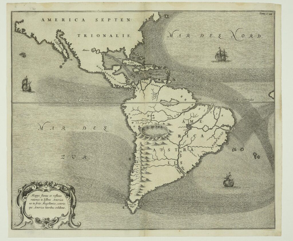 Mappa fluxus et refluxus rationes in Isthmo Americano in Freto Magellanico