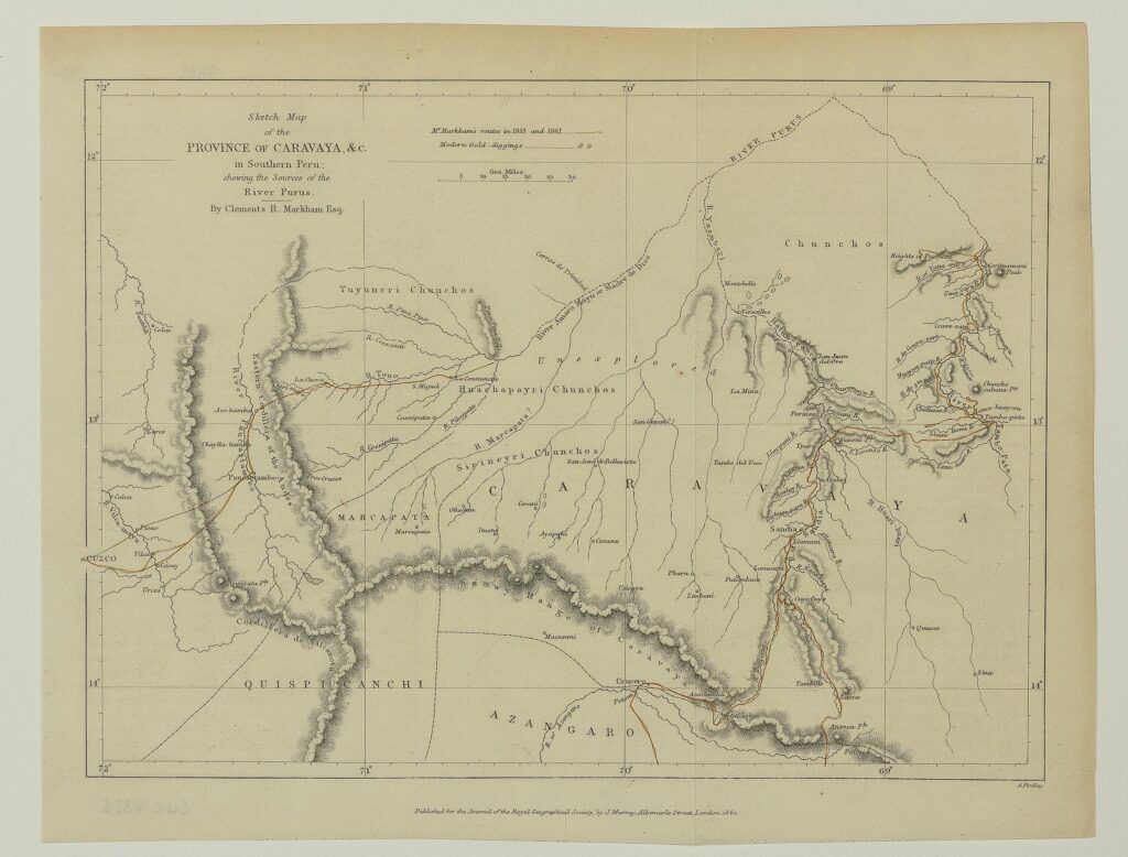 Sketch Map of the Province of Caravaya, &c. in Southern Peru shewing the Sources of the River Purus.