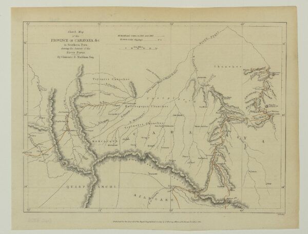 Sketch Map of the Province of Caravaya, &c. in Southern Peru shewing the Sources of the River Purus.