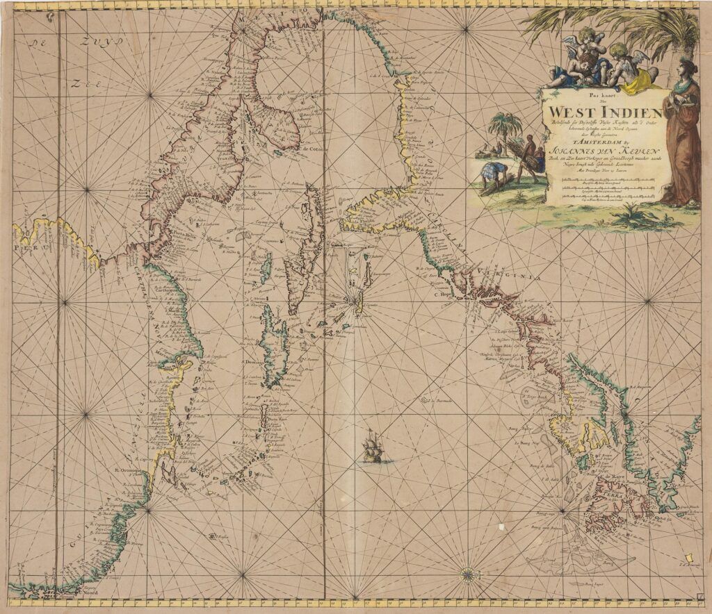Pas Kaart Van West Indien Behelsende soo Deszelffs Vaste Kusten…