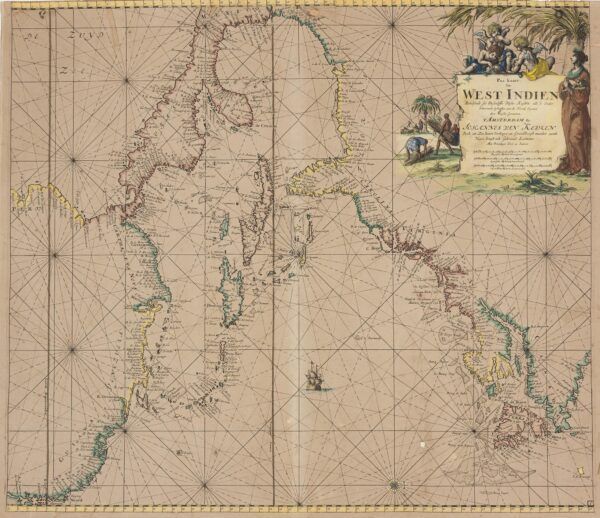 Pas Kaart Van West Indien Behelsende soo Deszelffs Vaste Kusten als d’Onder behoorende Eylanden