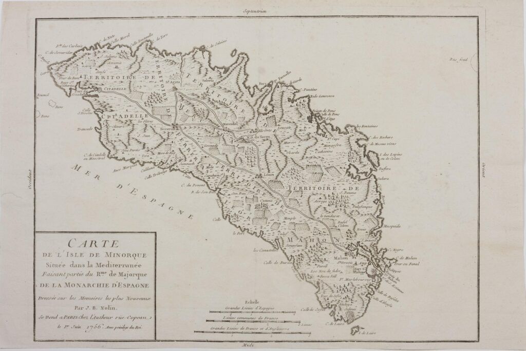 Carte de l’Isle de Minorque. . .  1756