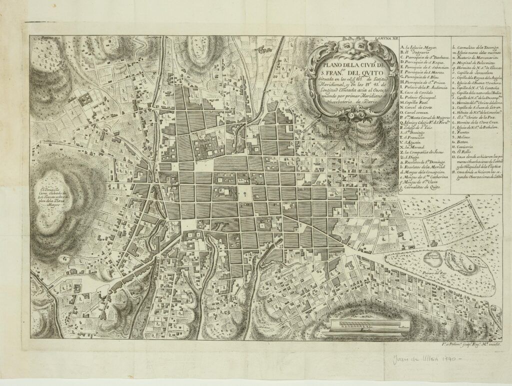Plano de la ciuda de S. Franco del Quito