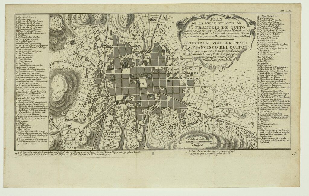 Plan de la Ville et Cité de St. Francois de Quito / Grundriss von der Stadt S. Francisco del Quito.