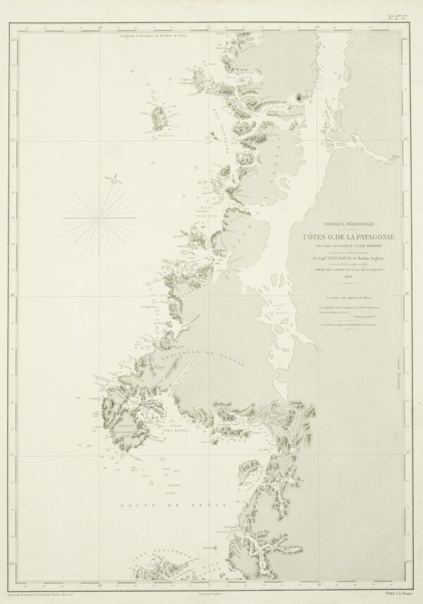 Amérique Méridionale Côtes O. de la Patagonie des iles Guaianeco à l&rsquo;Ile Forsyth