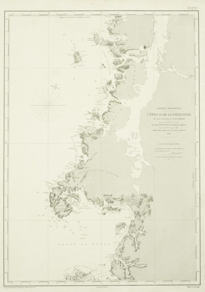 Amérique Méridionale Côtes O. de la Patagonie des iles Guaianeco à l’Ile Forsyth