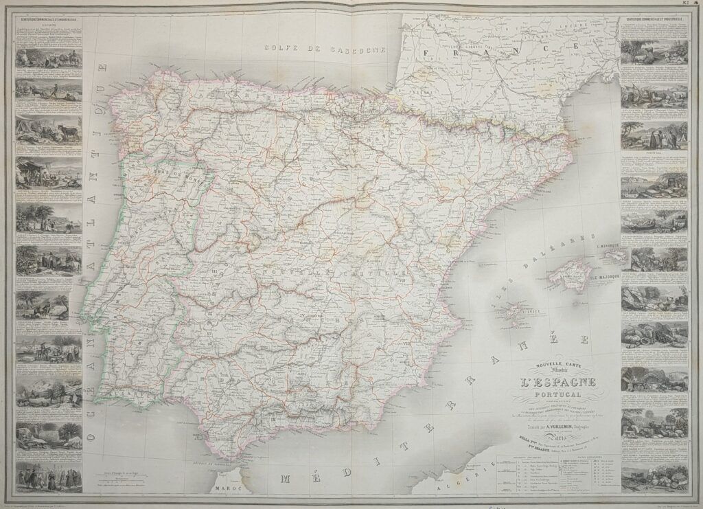 Nouvelle Carte Illustrée de l’Espagne et du Portugal