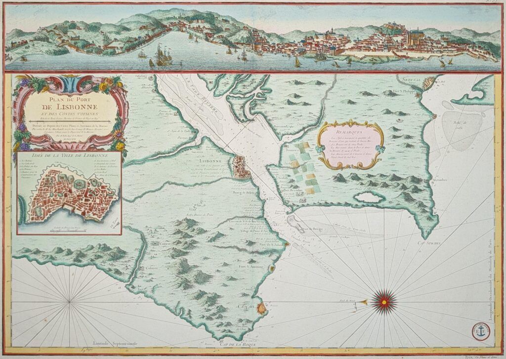 Plan du Port de Lisbonne et des Costes Voisines