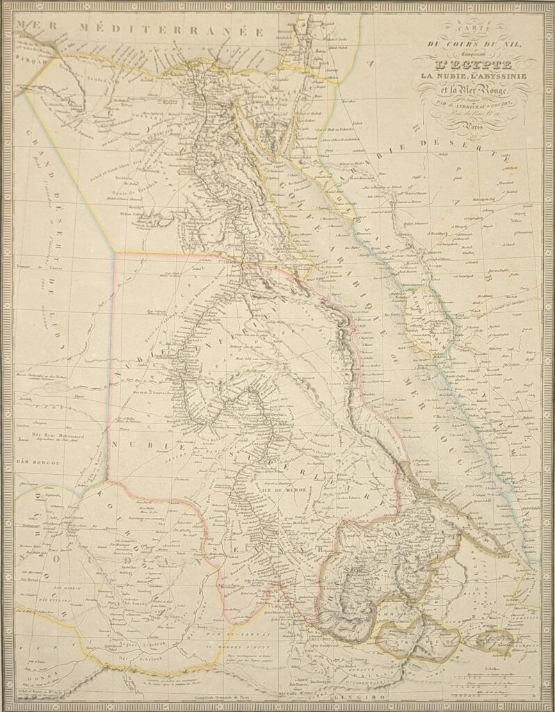 Carte du Cours du Nil comprenant l’Egypte, la Nubie, l’Abyssinie et la Mer Rouge