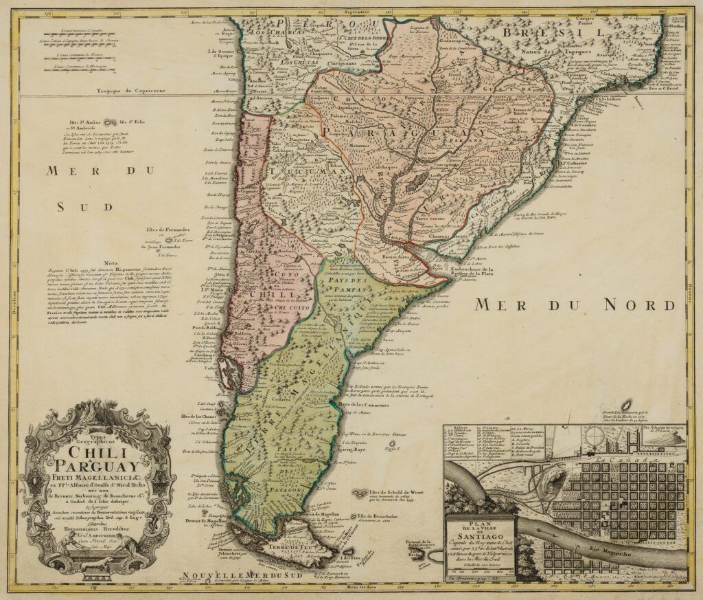 [Map of South America] Typus Geographicus Chili, Paraguay Freti Magellanici & c.