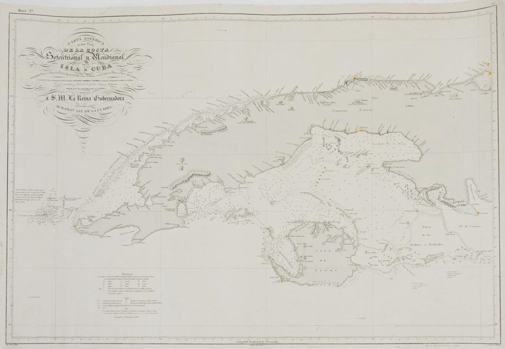 Carta Esferica de una Parte de la costa Setentrional y Meridional de la Isla de Cuba