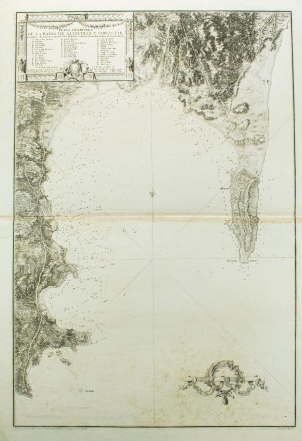 Plànol Geomètric de la Badia d&rsquo;Algesires i Gibraltar