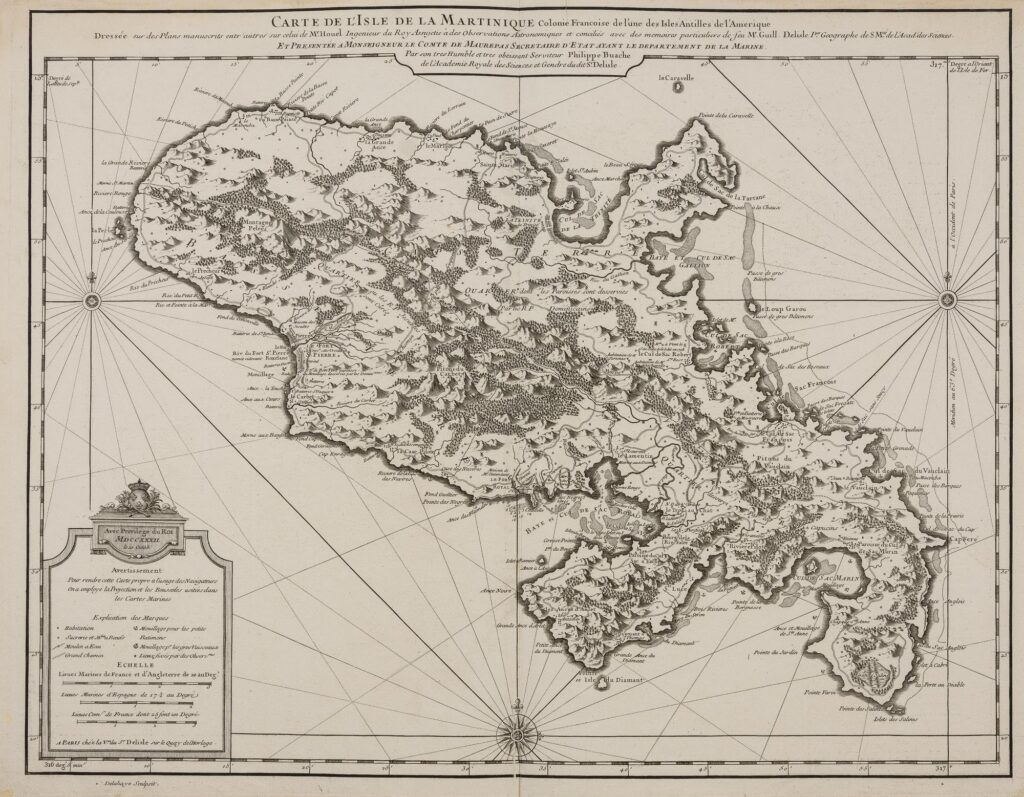 [Mapa de Martinica] Carte de l’Isle de la Martinique Colonie Francoise