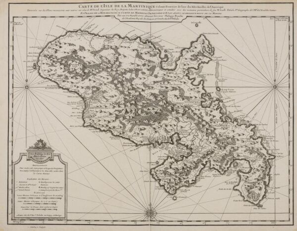 [Mapa de Martinica] Carte de l&rsquo;Isle de la Martinique Colonie Francoise