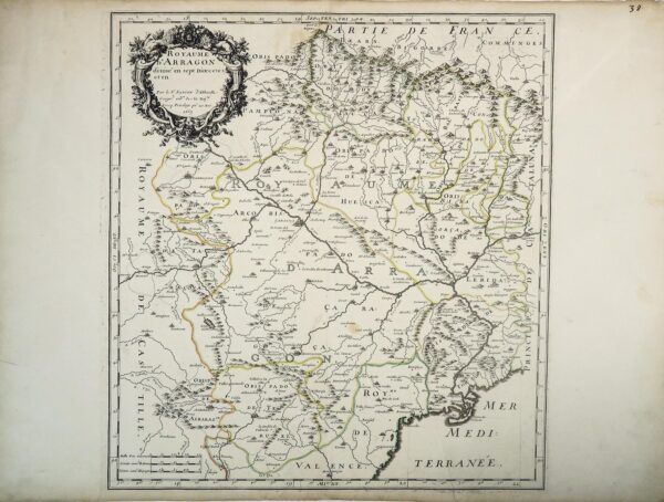 [Mapa de l&rsquo;Aragó, Espanya] Royaume d&rsquo;Arragon divisé en sept Dioeceses et en