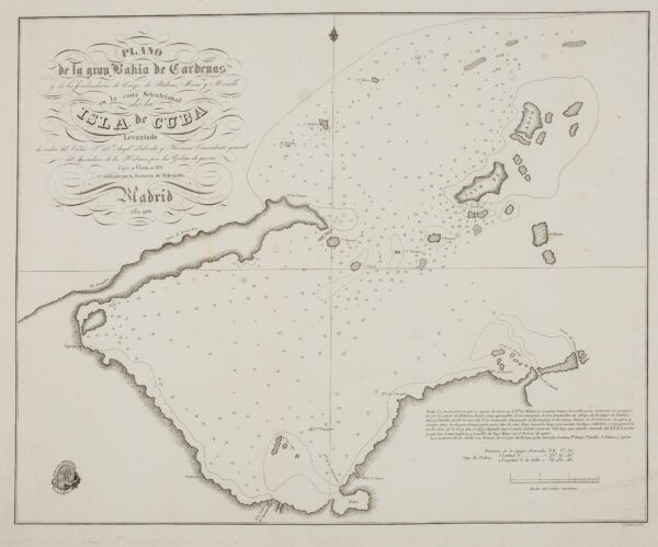 [Mapa de Cuba] Plano de la gran bahía de Cárdenas y de los fondeaderos de Cayo de Piedras, Mono y Monillo, en la costa septentrional de la Isla de Cuba