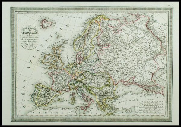 Carte Générale de l&rsquo;Europe Divisée d&rsquo;aprés les derniers Traités