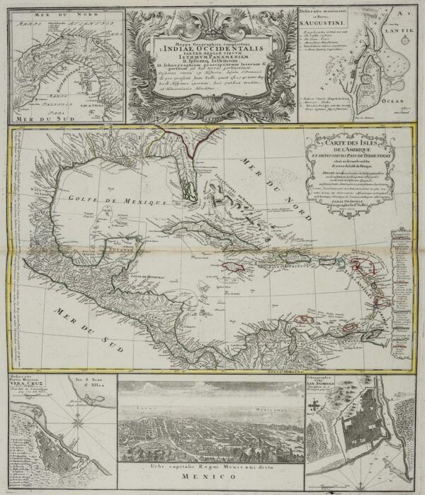 [Mapa del Golf de Mèxic, Amèrica Central i el Carib] Mappa Geographica, complectens i Indiae Occidentalis