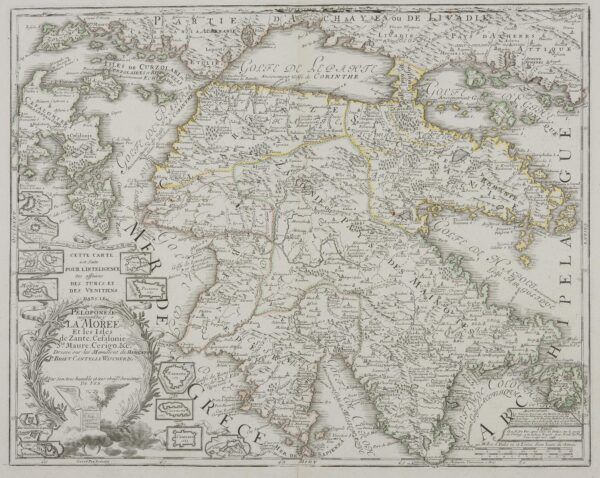 [Mapa del sud de Grècia] Peloponese aujourd&rsquo;huy la Morée et les Isles de Zante, Cefalonie, Ste Maure