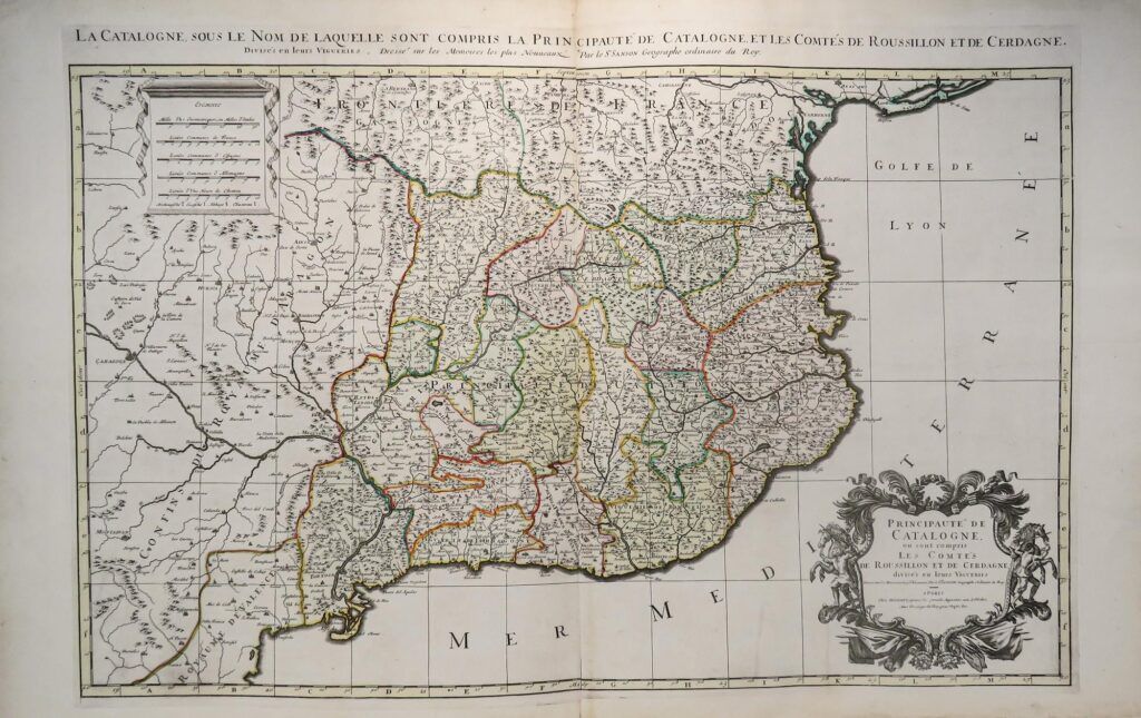 [Map of Catalonia, Spain] Principauté de Catalogne ou sont compris Les Comtes de Rousillon