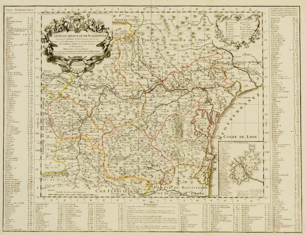 [Map of Narbonne, France] Carte du Diocèse de Narbonne