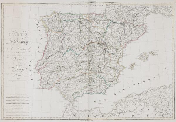 [Mapa] Carte d&rsquo;Espagne et de Portugal ou se trouvent les grandes routes de postes