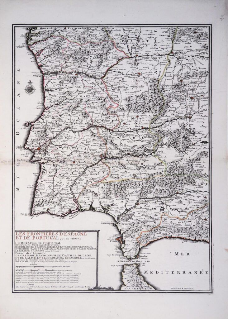 [Carte de l&rsquo;Espagne et du Portugal] Les Frontieres d&rsquo;Espagne et de Portugal