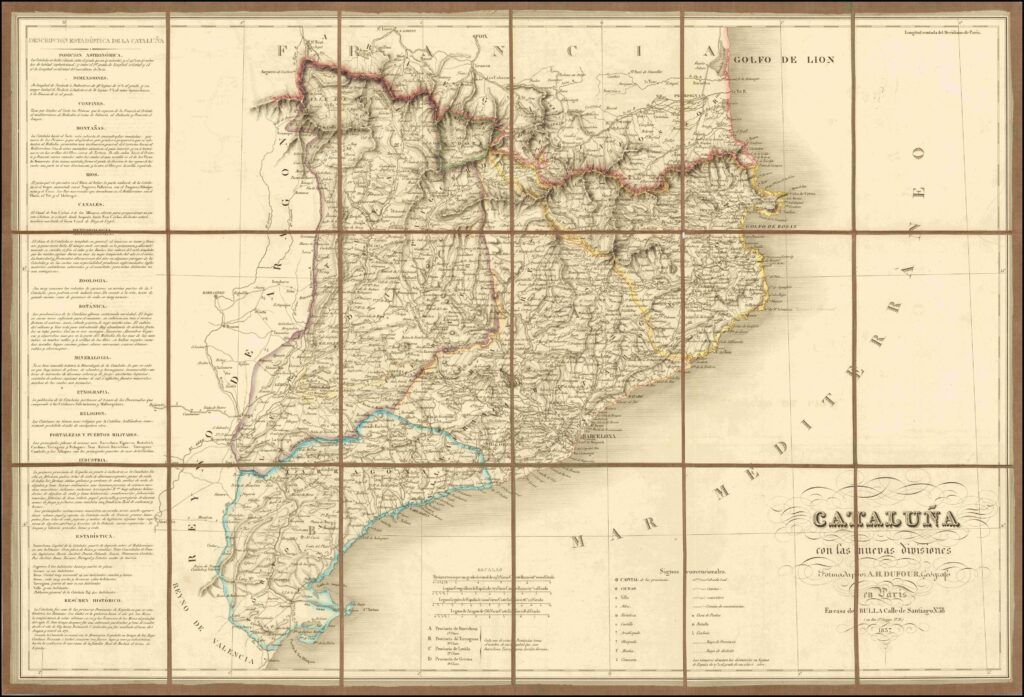 [Mapa de Cataluña, España] Cataluña con las nuevas divisiones