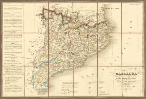 [Mapa de Catalunya, Espanya] Catalunya amb les noves divisions