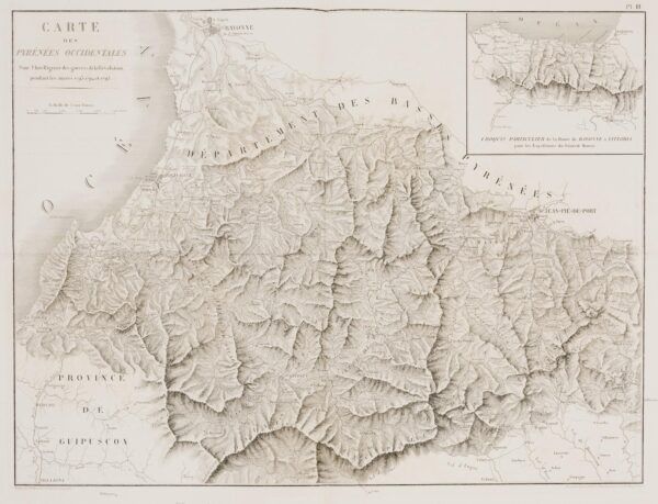 [Navarra, País Basc] Carte des Pyrénées Occidentales Pour l’Intelligence des guerres de la Révolution pendant les années 1793, 1794 et 1795.