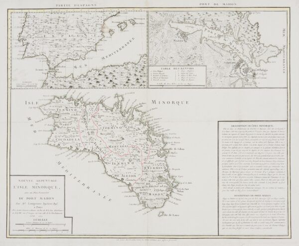 [Mapa] Nouvel arpentage de l&rsquo;Isle Minorque avec un Plan particulier du Port Mahon